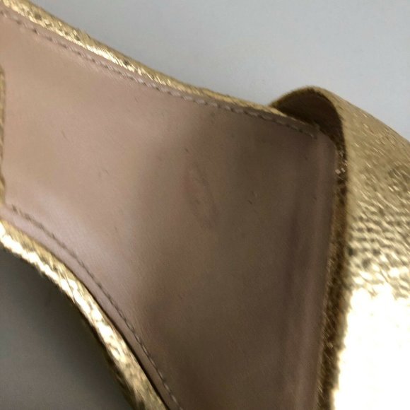 Tory Burch Women's Elana Sandals Size 8.5 M Metallic Gold Strappy Heels 85 mm - Picture 4 of 12